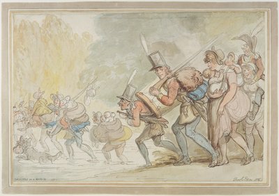 Soldaten auf einem Marsch, 1805 von Thomas Rowlandson